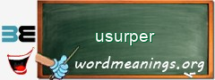 WordMeaning blackboard for usurper